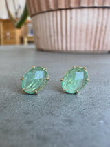 Rose Cut Emerald Earrings