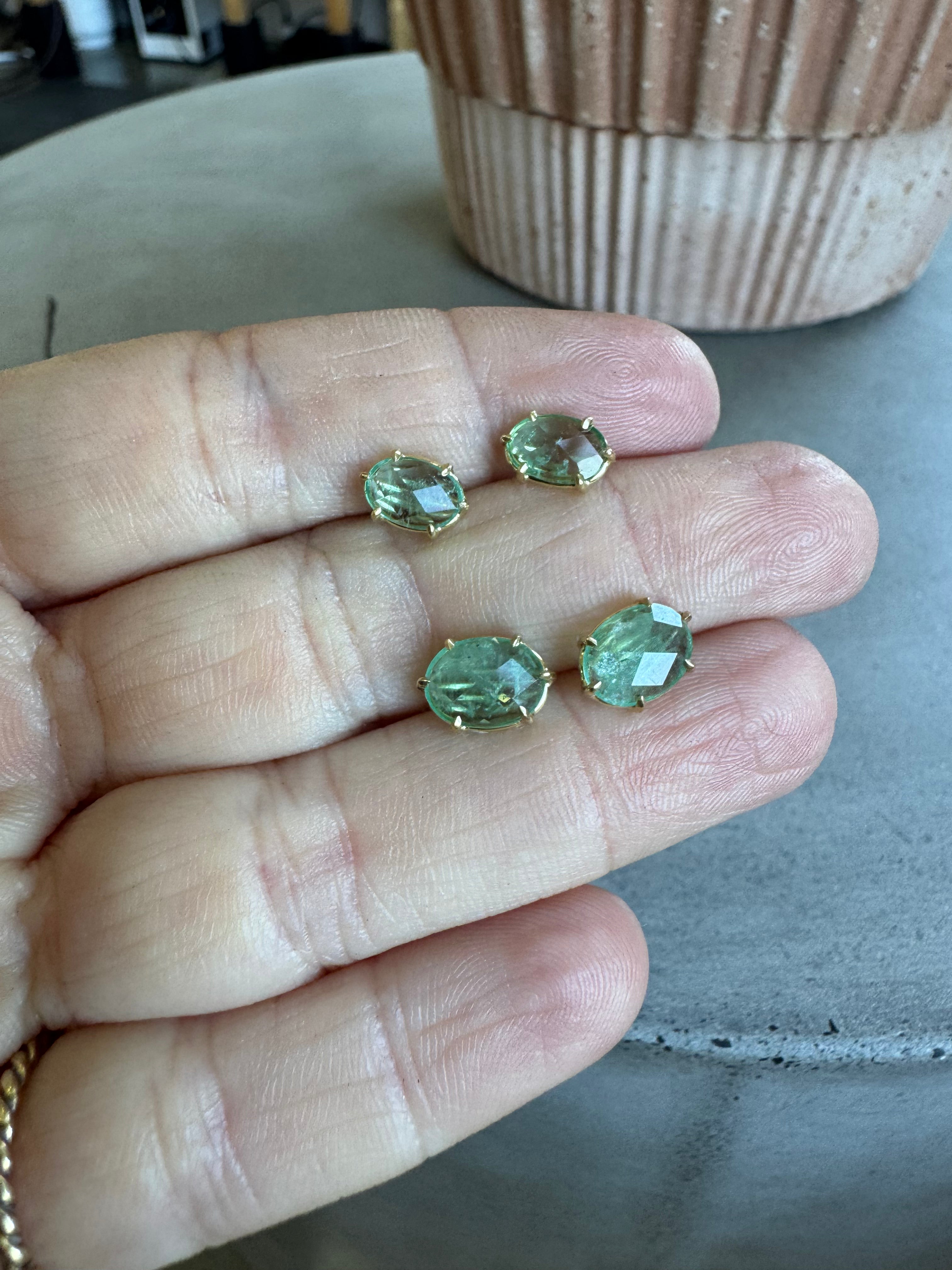 Rose Cut Emerald Earrings – Tura Sugden