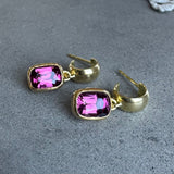 Huggie Hoops - Fuchsia Garnet