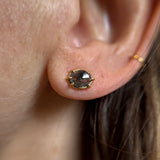 Rose Cut Diamond Studs - Salt and Pepper