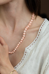 Antique Pink Coral Necklace