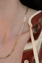 Oval Flat Link Chain Necklace