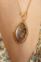 Red Gold Quartz Necklace