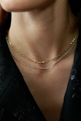 Trombone Link Necklace - with Diamonds