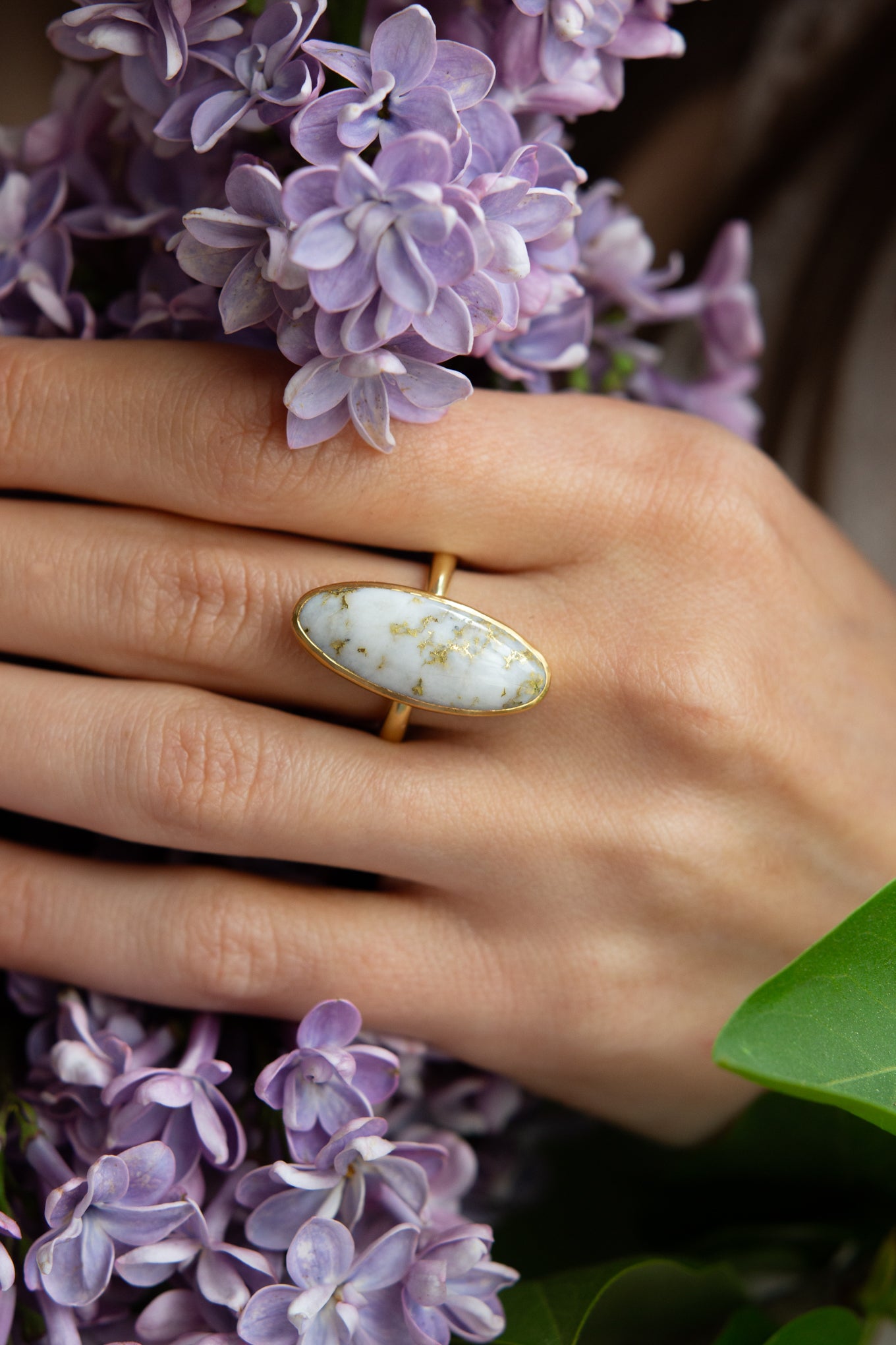 Gold quartz rings discount