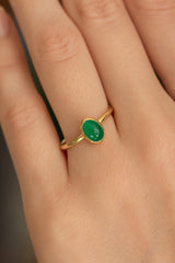 Emerald Cabochon Solitaire