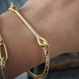 Needle Eye Cuff - Double Scattered Diamonds