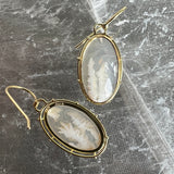 White Plume Agate Earrings