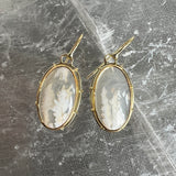 White Plume Agate Earrings