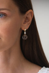 Huggie Hoops - Diamond and Rock Crystal