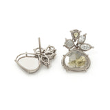 Green Diamond Cluster Earrings