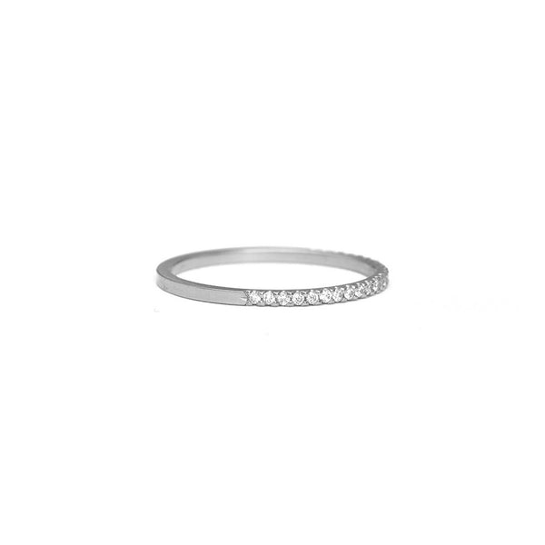 Pavé Diamond Half Eternity Ring - 1mm