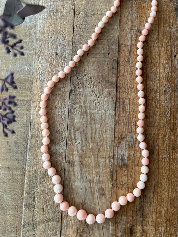 Antique Pink Coral Necklace