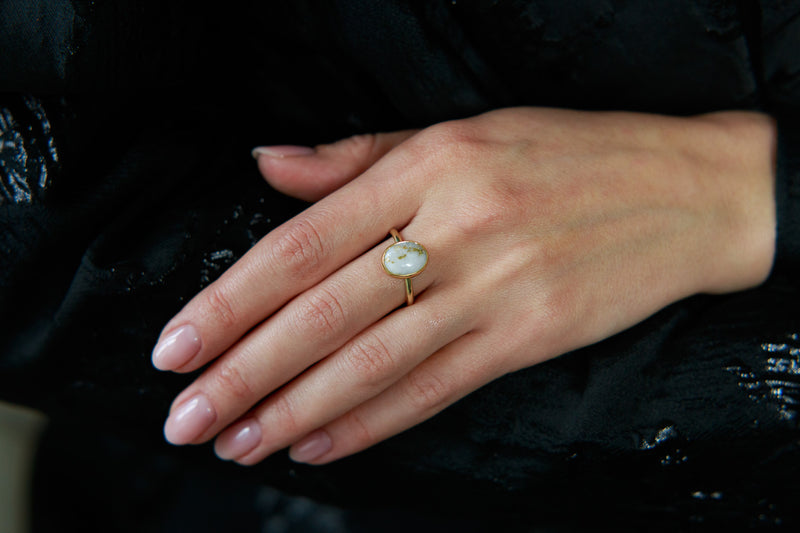 Gold Quartz Ring