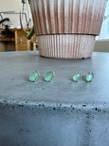 Rose Cut Emerald Earrings
