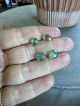 Rose Cut Emerald Earrings