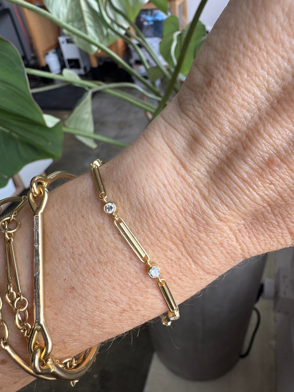 Heavy Trombone Bracelet - with Diamonds – Tura Sugden