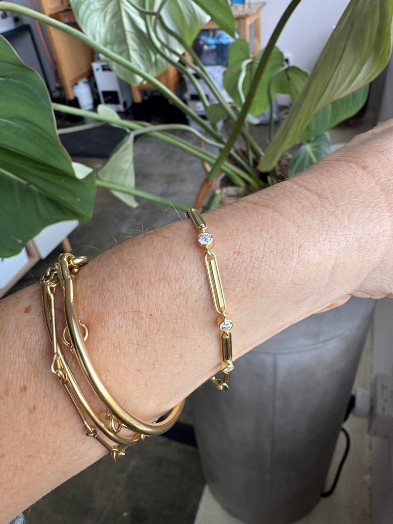 Heavy Trombone Bracelet - with Diamonds – Tura Sugden