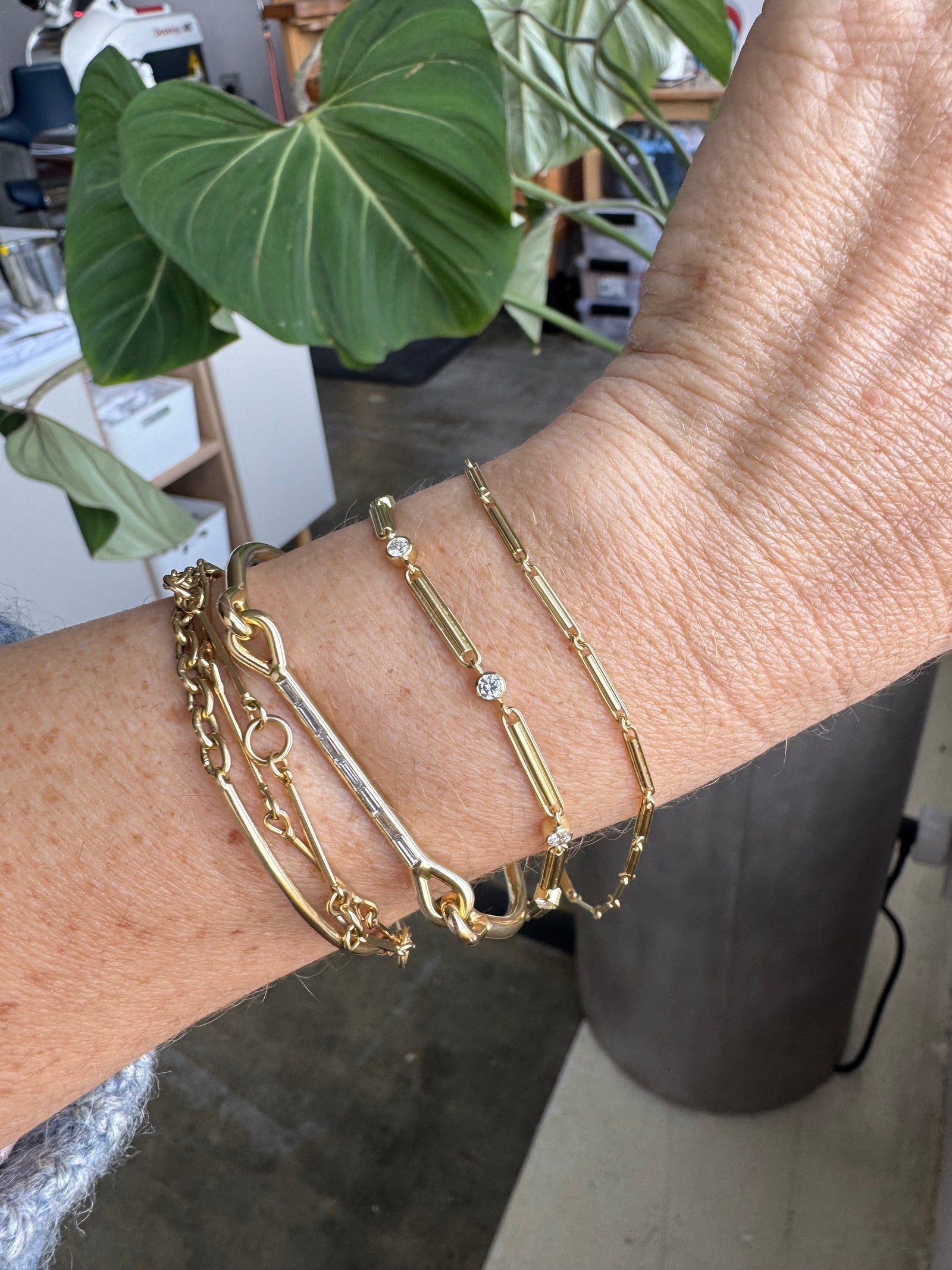 Heavy Trombone Bracelet - with Diamonds – Tura Sugden