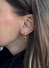 Huggie Hoops - Peachy Tourmaline