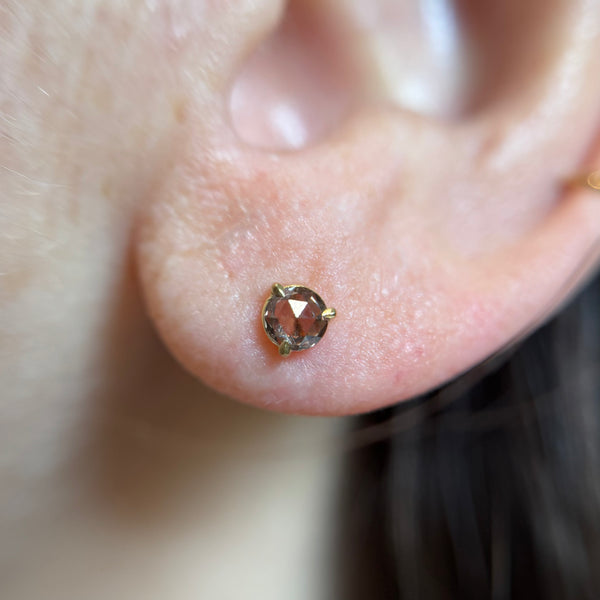 Rose Cut Diamond Earrings - Cognac