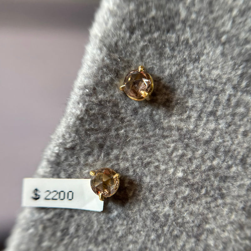 Rose Cut Diamond Earrings - Cognac