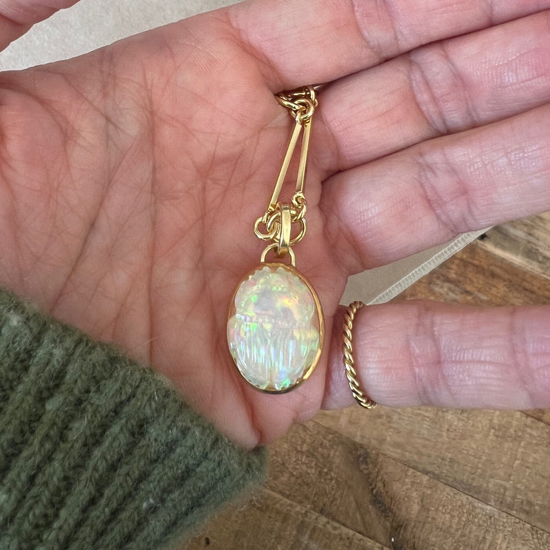 Large Scarab Opal Pendant