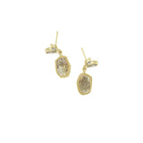 Feathered Diamond Drop Earrings