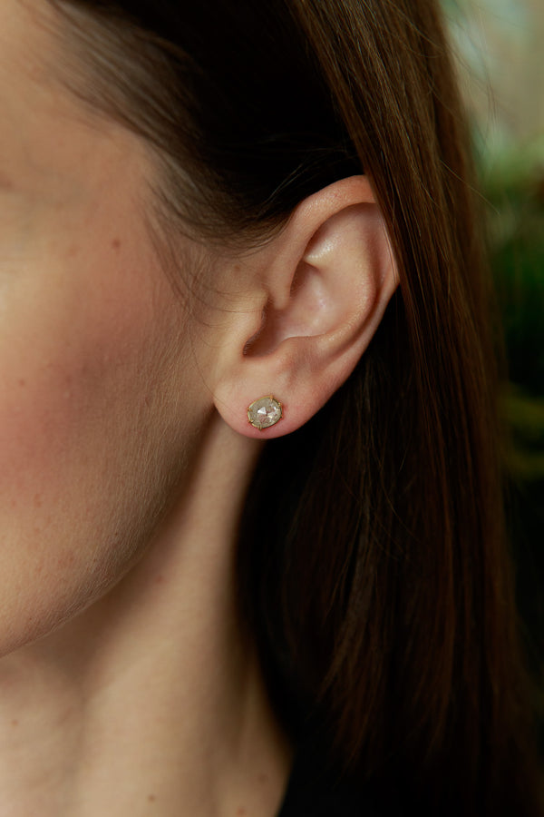 Rose Cut Diamond Studs