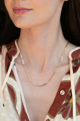 Oval Flat Link Chain Necklace