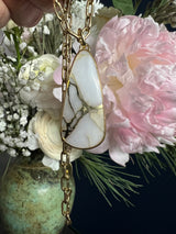Large Gold Quartz Pendant