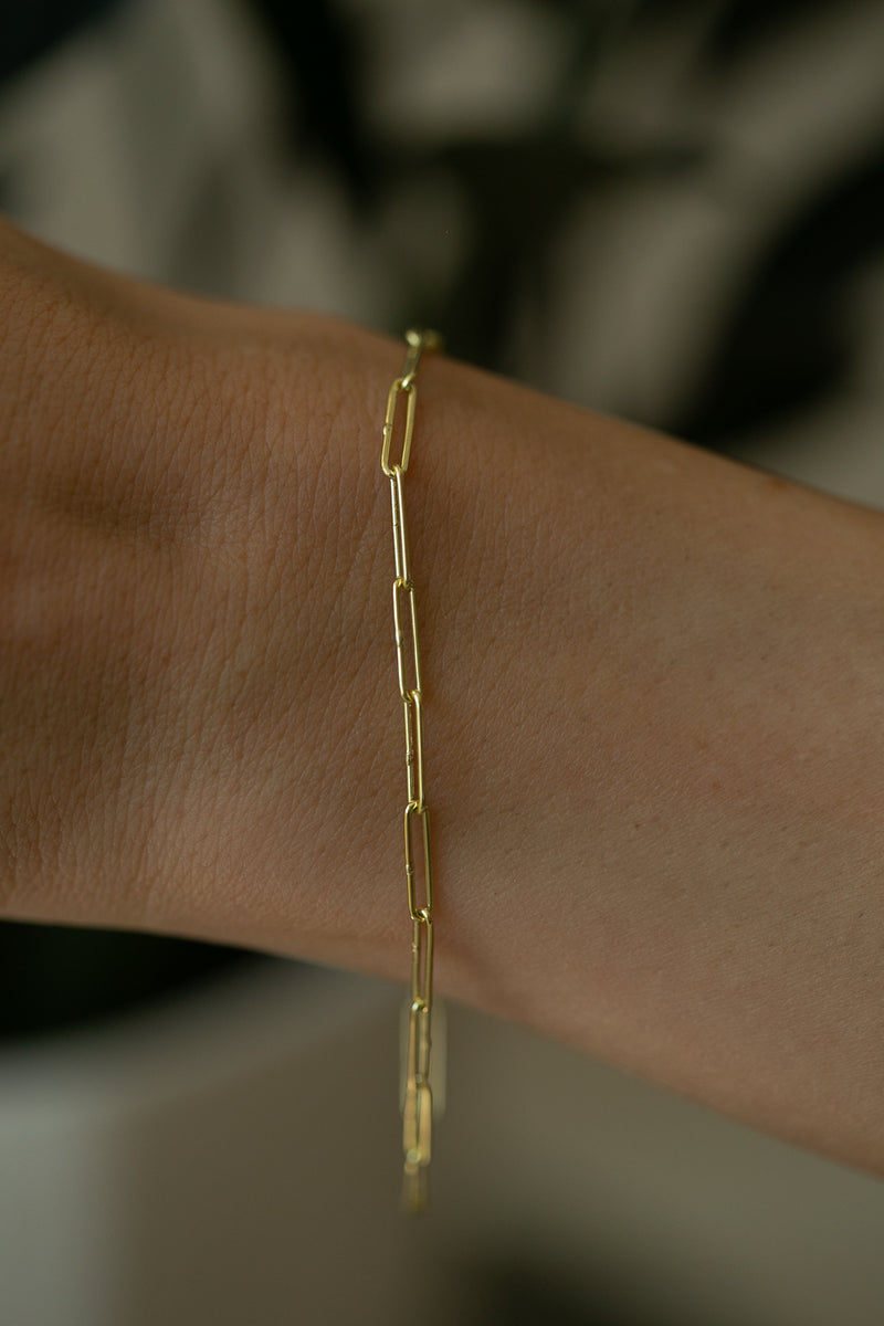 Elongated Silk Link Chain Bracelet