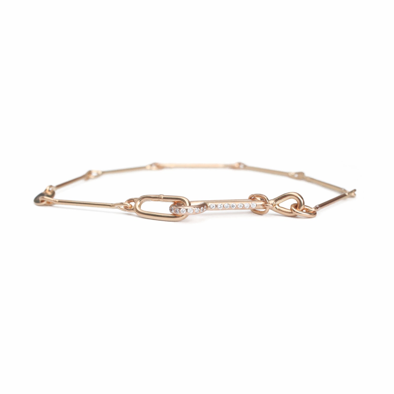 Needle Eye Chain Bracelet - Medium Weight with Diamonds – Tura Sugden