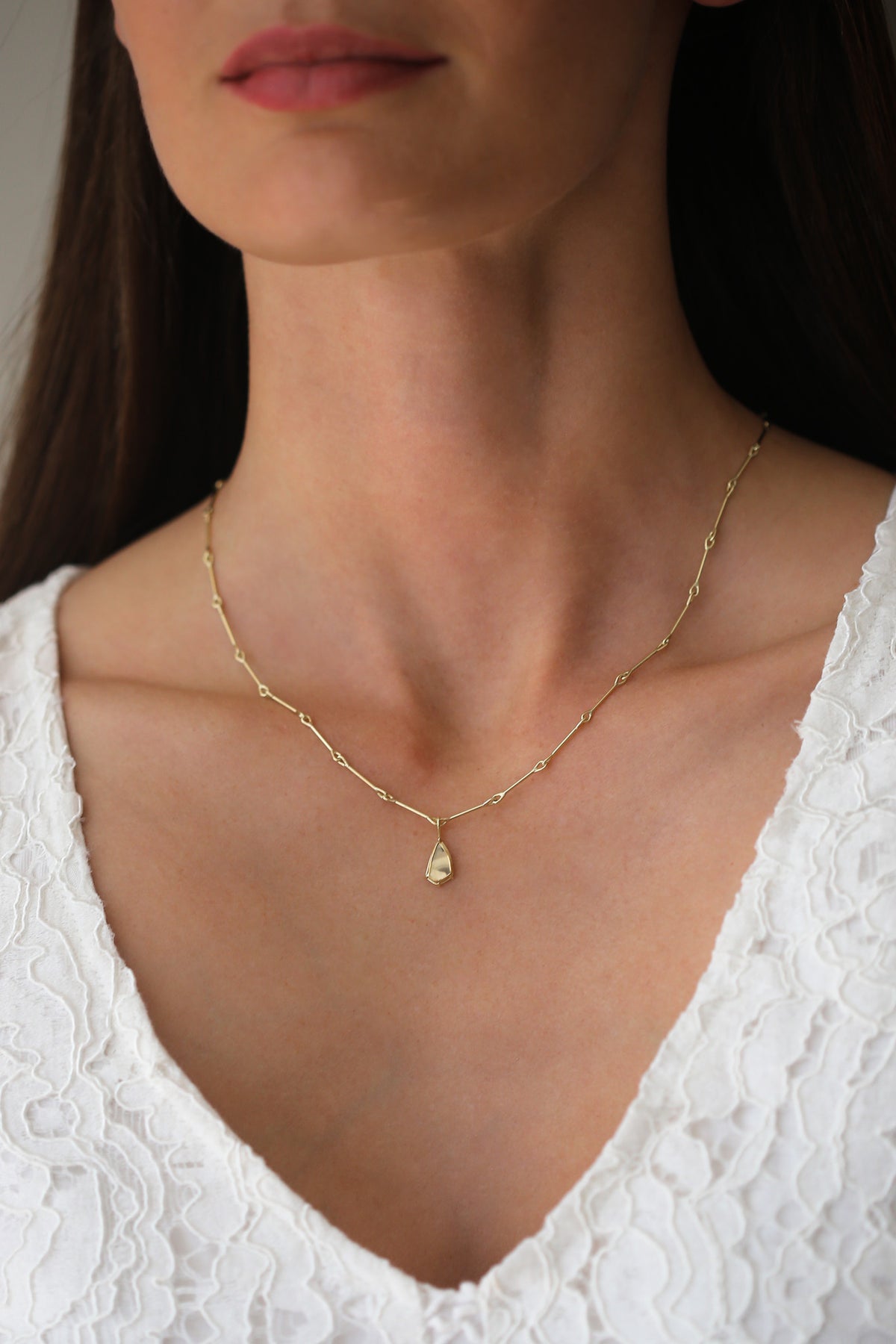 Diamond slice necklace hotsell