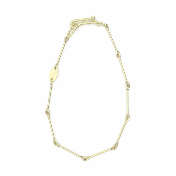 14K Yellow Gold Paper Clip Chain Bracelet