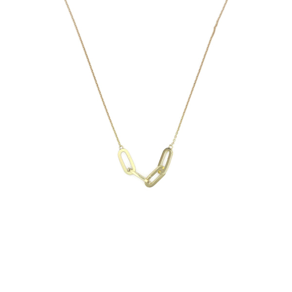 Gold Link Pendant Necklace